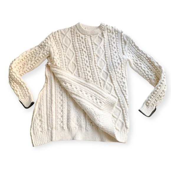3.1 Phillip Lim cotton blend cable knit side zip sweater, Size XS, Ivory - Picture 5 of 14